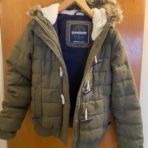 Superdry Fleece Lined Toggles Duffle Jacket (S)